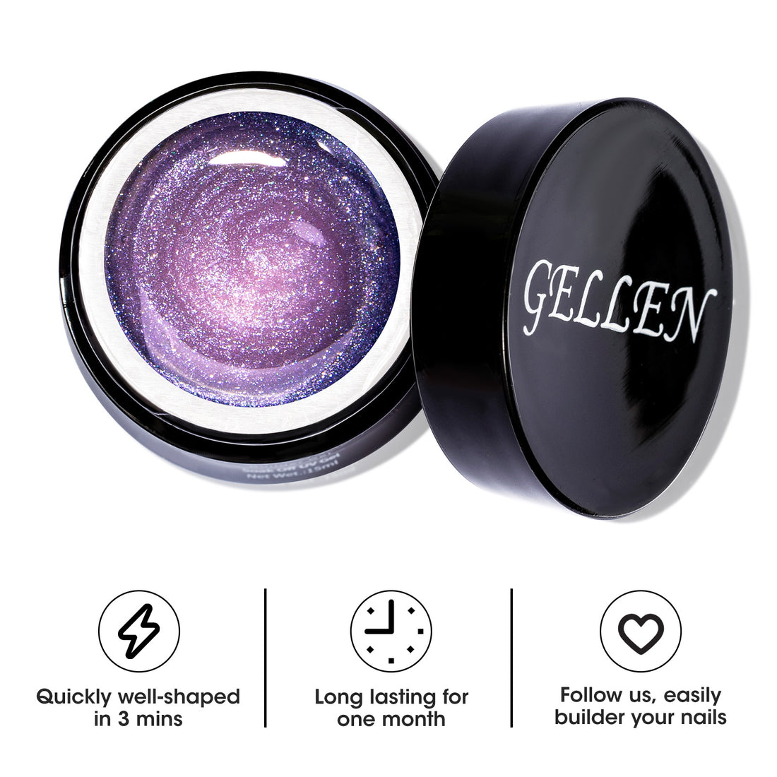 Gellen Builder Nail Gel, 4 Colors Nail Extension Gel Set Shimmer, Pink, Light Pink, Orange Hard Gel Builder Nail Extension for Nail Art