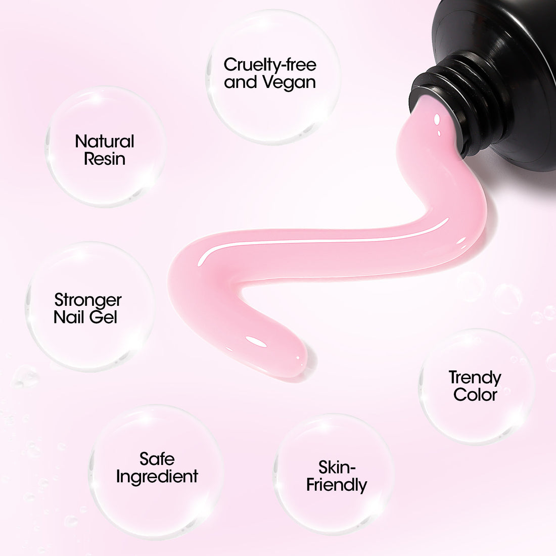 Gellen Poly Gel Nail Extension Gel, 60g Baby Pink Builder Nail Gel Long Lasting Trendy Nail Art Design for Salon Manicure Beginner Easy DIY