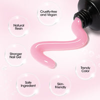 Gellen Poly Gel Nail Extension Gel, 60g Natural Pink Builder Nail Gel Long Lasting Trendy Nail Art Design for Salon Manicure Beginner Easy DIY