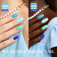 Gellen Gel Nail Polish Set of 6 Same Color Same Bottle Ocean Blue Mint Green Glossy Gel Polish, Soak off Gel Nail Kit for DIY Home Gel Manicure Set for Nail Art