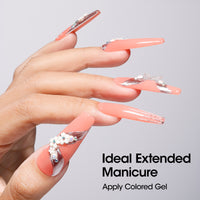 Gellen Clear Builder Gel for Nails, 30g Hard Gel Nail Extension Kit with Forms, Self Leveling UV LED Builder Gel for Nail Strengthening, Overlays, Apex & Long Lasting Nail Art