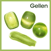 Gellen Cat Eye Gel Nail Polish, 18ml Gel Polish with Magnet Stick, Magnetic Shimmer Glitter Holographic Nail Polish Soak Off LED Gel for Nail Art DIY, Lime Green