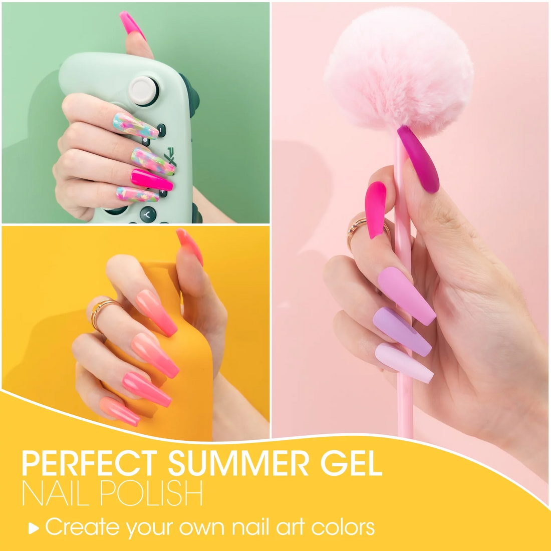 Perfect Summer Gel Nail Polish Kit, 20 Colors Gel Polish Macaron Soft Mist UV Nail Polish Gel Set with Glossy Base Top Coat Matte Coat, Manicure DIY Salon Nail Art Gift for Women Girls