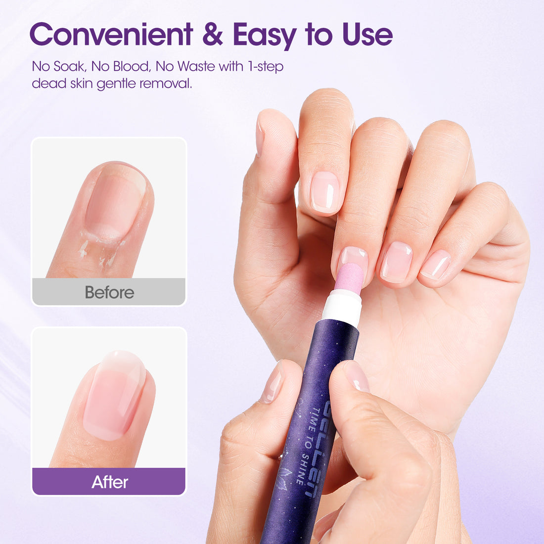 Gellen 4-in-1 Cuticle Pusher Pen with Micro-Dosin Oil, Ceramic Nail Pusher Oil Pen for Hangnails & Dry Nails, Nail Care Pen for Repair & Nourish Nails, Cuticle Remover & Cuticle Oil in a Pen