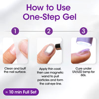 Gellen One Step Cat Eye Gel Nail Polish, 5-in-1 Magnetic Gel Polish Set, UV Lamp Needed Cured, No Base Top Needed, DIY Manicure for Women Beginners, 21 Sheer Lavender Purple
