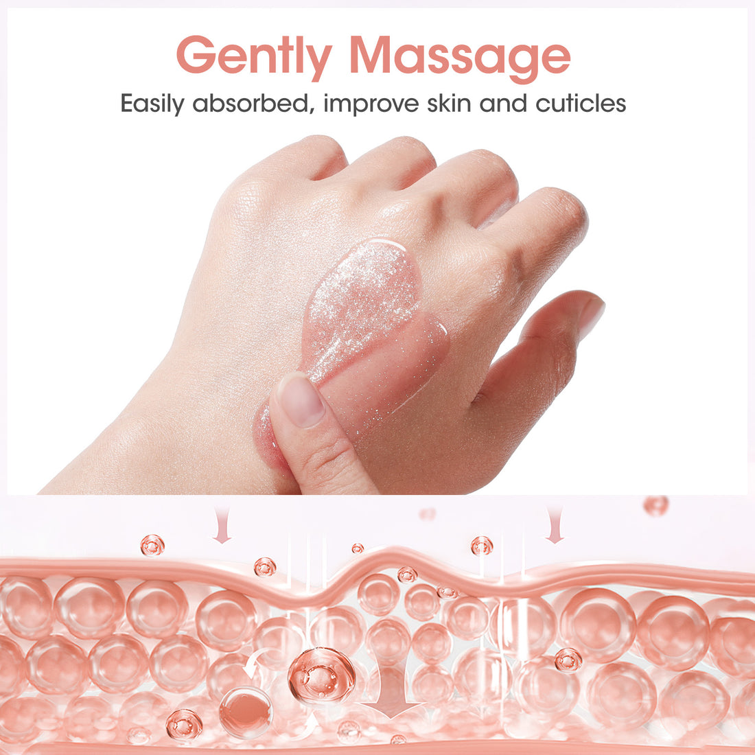 Gellen Nail Cuticle Oil for Growth and Strength, 15ml Vitamin E Nail Nourishing Oil for Hydrating, Moisturizing, Strengthening, Cuticle and Skin Nail Care for Women, Jasmine Scent, Nude Pink Shimmer