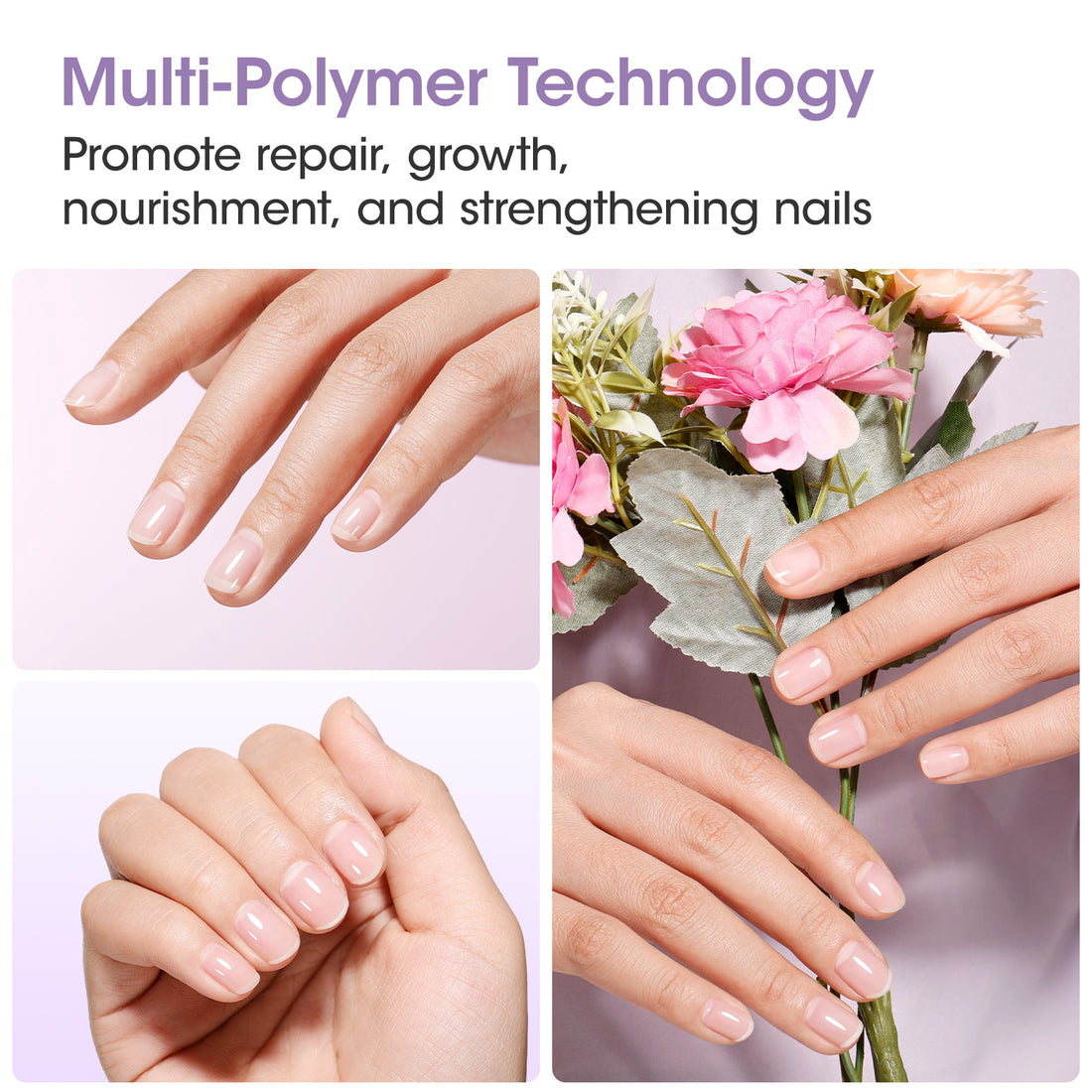 Gellen 15ml Nail Strengthener, Air Dry Clear Finish Nail Growth Strengthener for Thin Weak and Damaged Nails Repair Solution with Protein Keratin Calcium Nourish Nail Care Treatment, Lavender Scented