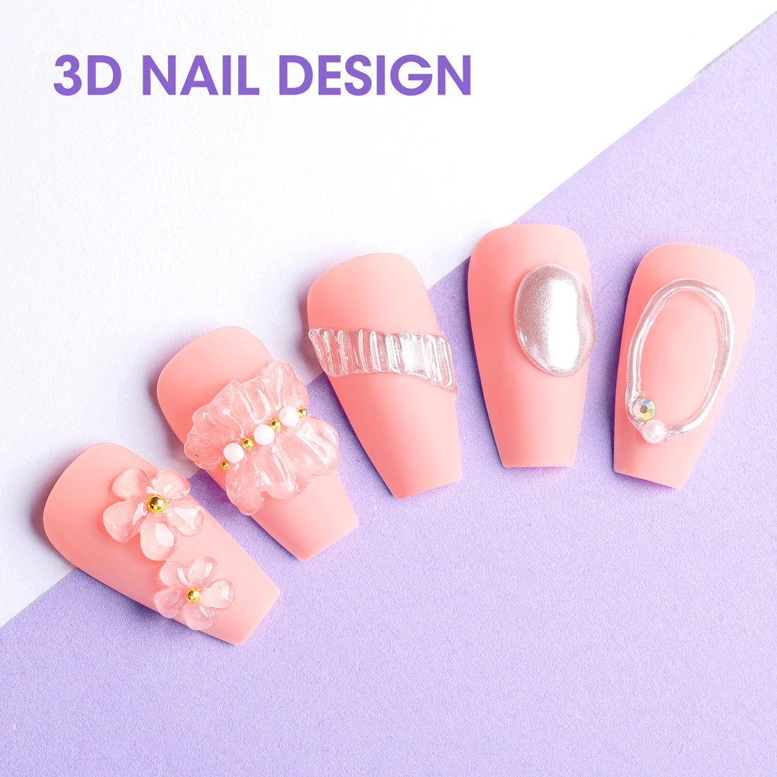 Gellen Solid Nail Glue Gel for Fake Nails, 2Pcs 15g Strong Solid Glue for Salon Nail Art UV/LED Cure Nail Prep for Press-on Nails