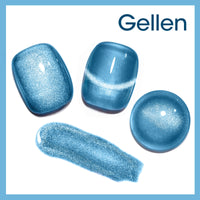 Gellen Cat Eye Gel Nail Polish, 18ml Gel Polish with Magnet Stick, Magnetic Shimmer Glitter Holographic Nail Polish Soak Off LED Gel for Nail Art DIY, Sea Blue