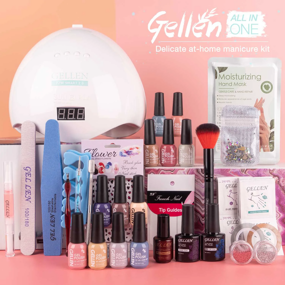 Gellen 12 Colors Gel Nail Polish Starter Kit - with 72W Nail Lamp