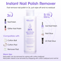 Gellen 5-in-1 Nail Polish Remover Kit, Non Acetone Fast Remover for Regular Nail Polish, UV Gel Polish, Fake Nails, Solid Gel & Nail Glue, Low Odor Nail Polish Remover with Push-down Pump, 16Fl.oz