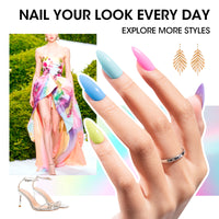 Gellen Nail Polish, Quick Air Dry 6 Colors Nail Lacquer Set Neon Colorful Nail Polish Set for Nail Manicure DIY Art Home, No UV Light Needed, 0.33 Fl.oz