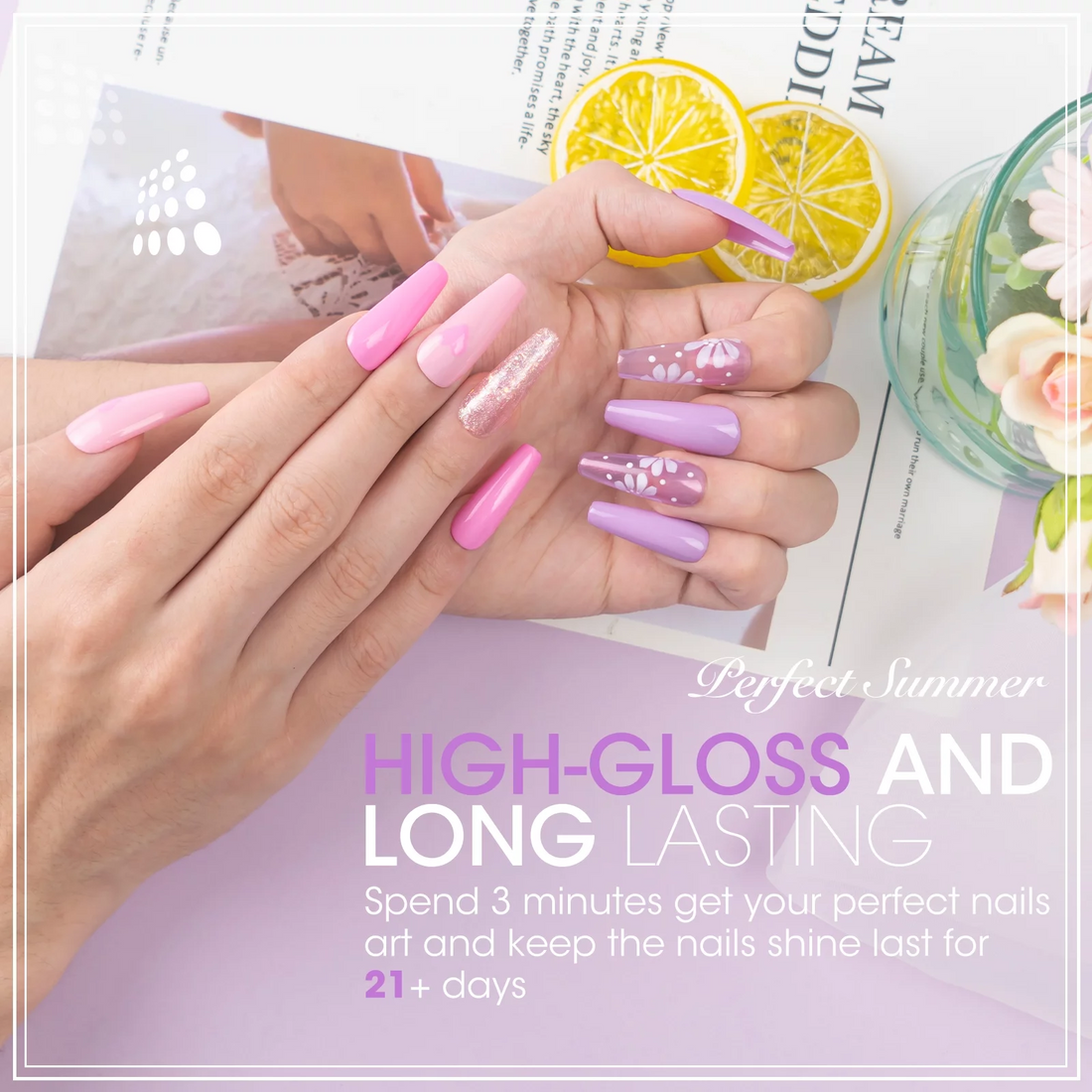 Perfect Summer Gel Nail Polish Kit, 20 Colors Gel Polish Macaron Soft Mist UV Nail Polish Gel Set with Glossy Base Top Coat Matte Coat, Manicure DIY Salon Nail Art Gift for Women Girls