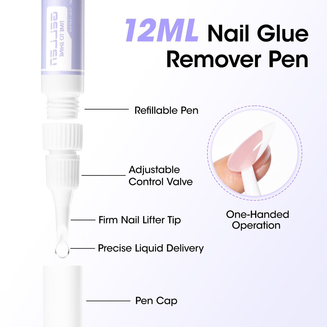 Gellen Lamp-Free Semi Solid Nail Glue for Press on Nails, Soak off Gel Nail Glue Remover for False Acrylic Nails, Super Strong Gel Glue Quick Removal Kit