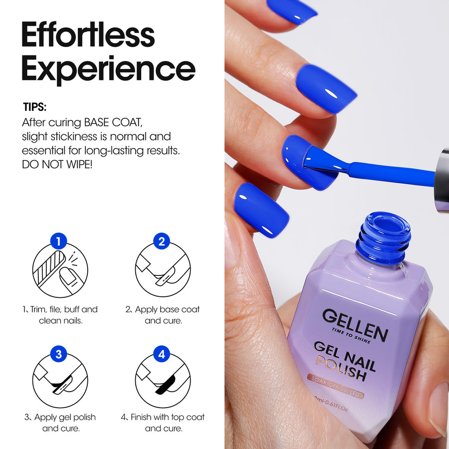 Gellen Gel Nail Polish, 18ml Electric Blue Nail Polish Soak Off UV LED Nail Gel Polish Nail Art Manicure Salon at Home DIY Gel, Christmas Gifts for Women Girls