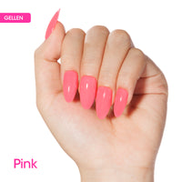 Gellen Bright Pink Gel Nail Polish and Water Pink Gel Polish, 10ml Sparkle Silver Nail Polish Soak Off No Wipe UV Gel for Nail Art Salon Manicure DIY, Christmas Gifts for Women