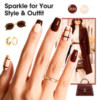 Gellen Quick Dry Nail Polish, 6Colors Neutral Coffee Brown Gradient Collection Regular Nail Polish Set No UV Light Needed for Finger Toe & Fake Nails Home Salon DIY Nail Art