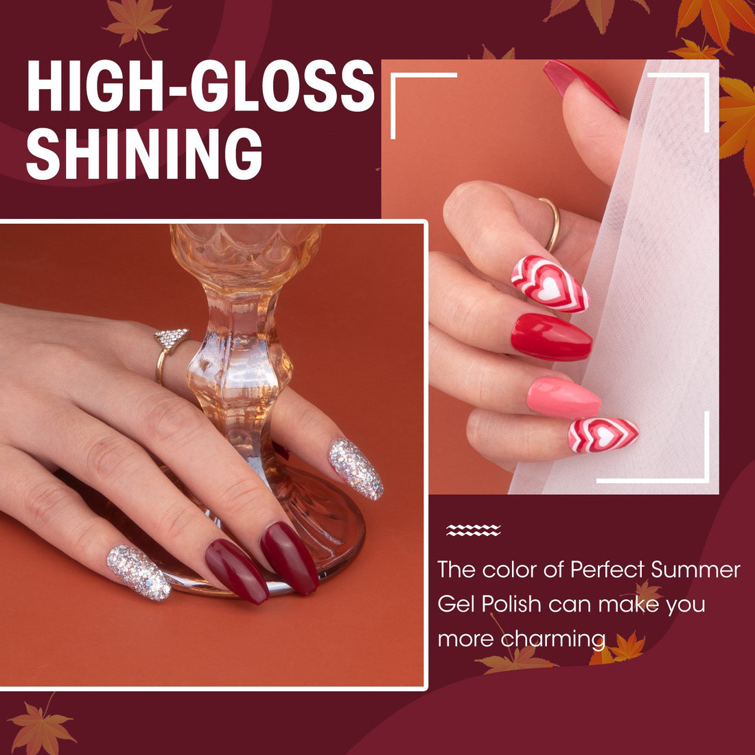 Perfect Summer Gel Nail Polish, 12 Colors Gel Polish Classic Full Color Soak Off UV Nail Polish Gel, Manicure DIY Salon Nail Art Gift for Women Girls