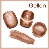 Gellen Cat Eye Gel Nail Polish, 18ml Gel Polish with Magnet Stick, Magnetic Shimmer Glitter Holographic Nail Polish Soak Off LED Gel for Nail Art DIY, Champagne Brown