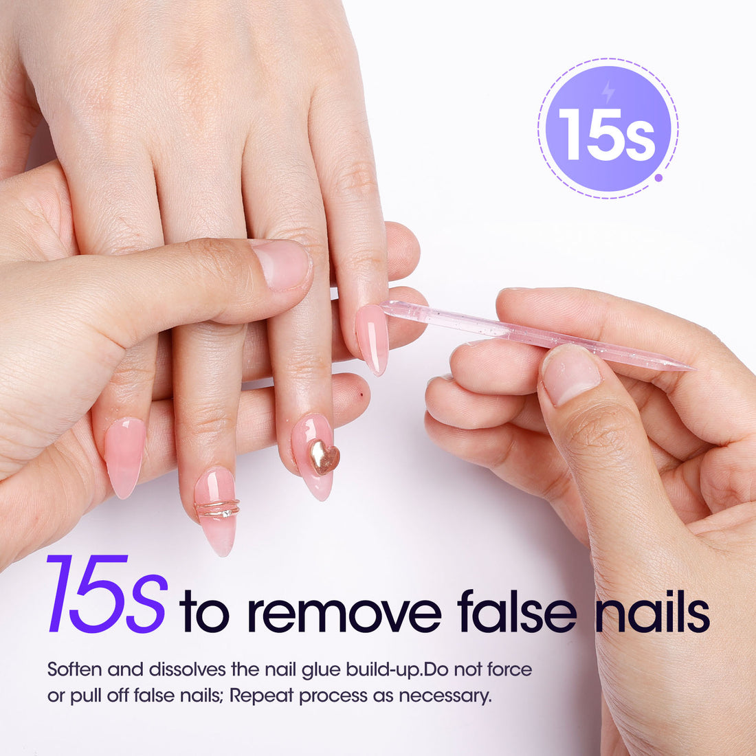 Gellen Nail Glue Remover, Gel Nail Glue Remover for Press On Nails, Easy Remove Solid Nail Glue Gel On Fake Nail Tips, 60ML