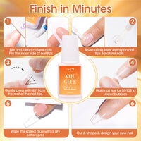 Candy Lover Nail Glue and Glue Remover for Press on Nails, Air Dry Nail Glue and Acrylic Nail Glue Remover Set for Fake Nail Tips, 0.23 fl oz Each