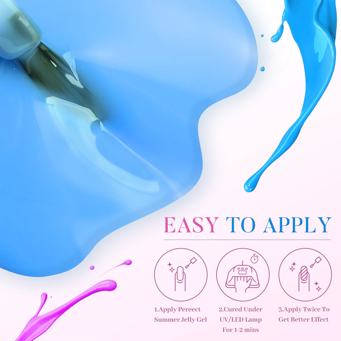 Perfect Summer Gel Nail Polish, 12 Colors Gel Polish Neon Rainbow Soak Off UV Nail Polish Gel, Manicure DIY Salon Nail Art Gift for Women Girls