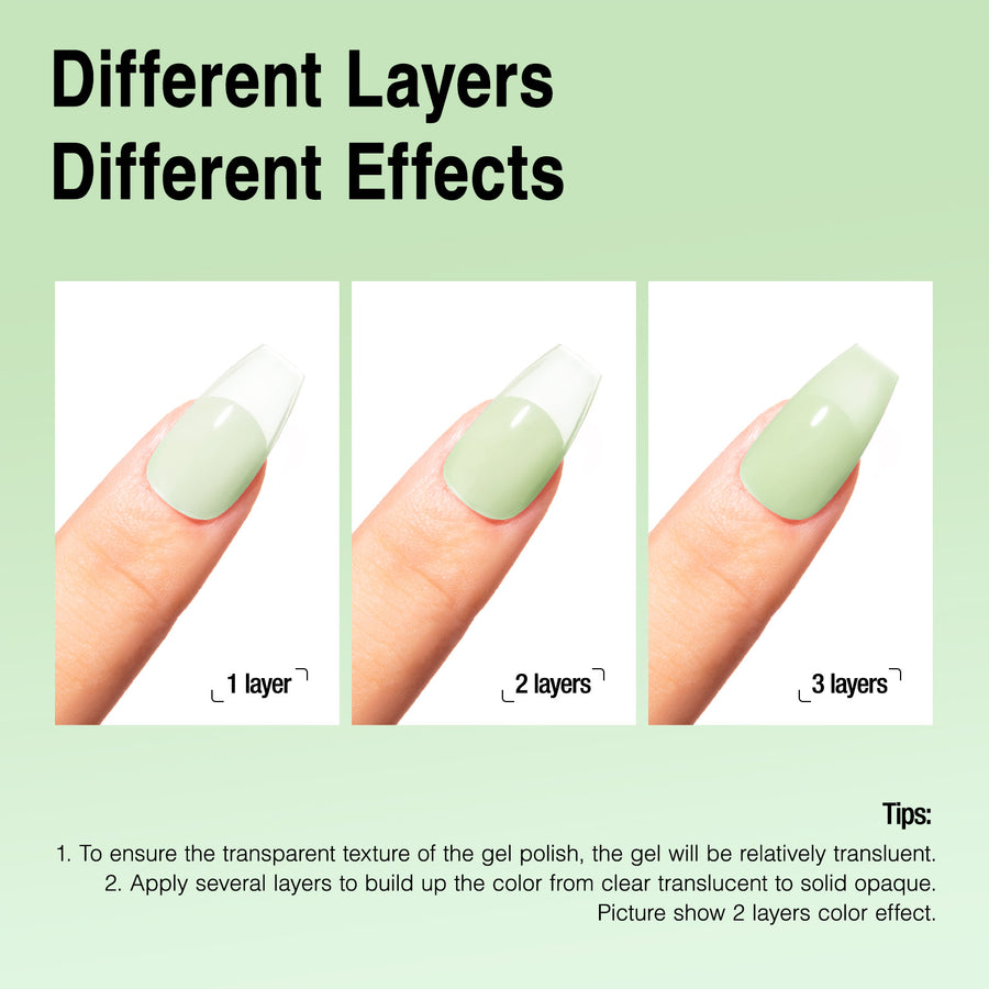Candy Lover Nail Gel Polish, 6 Colors Water Ripple Green Gel Polish Set, Soak Off UV LED Needed Nail Gel Set, Nail Art Gift for Women DIY Manicure