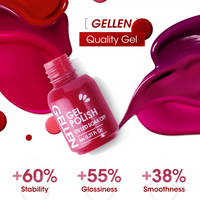 Gellen 6Pcs Gel Nail Polish Kit Magenta Reds Collection Soak off Nail Set Lamp Needed Gel Nail Polish Kit Gifts for Women