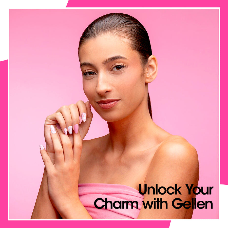 Gellen Pink Gel Nail Polish, 6 Colors Hot Pink Baby Pink White Gel Polish Set Neon Pink Light Pink Soak Off Nail Gel Kit for Valentine's Day Nail Art Home Diy Manicure