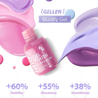 Gellen Gel Nail Polish Kit - 6 Colors Lavenders Series with Violet, Lilac, Rose, Pink Popular Nail Gel Colors for DIY Home Gel Manicure Set Nail Art