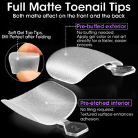 Gellen Soft Gel Toenail Tips, 12 Sizes Full Cover Press On Toenails, 300pcs Matte Short Square Fake Toe Nails Easy Handle for Fast Pedicure