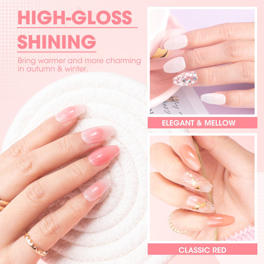 Perfect Summer Gel Nail Polish, 12 Colors Gel Polish Nude Pink Brown Soak Off UV Nail Polish Gel, Manicure DIY Salon Nail Art Gift for Women Girls