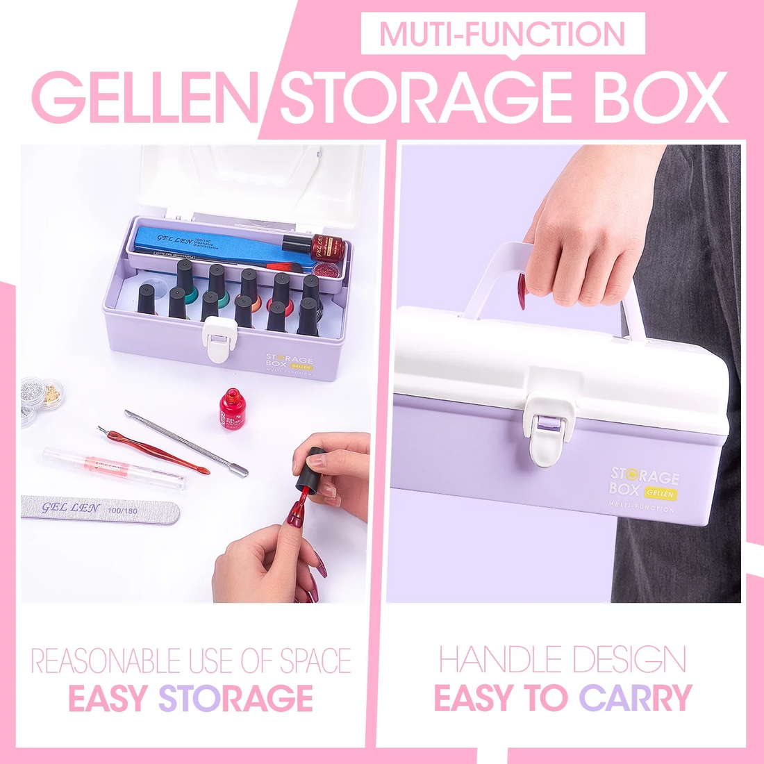 Gellen Gel Nail Polish Starter Kit with UV Lamp, 10 Colors Rose Lover ...