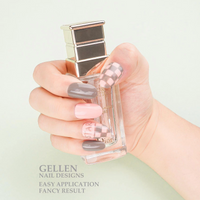 Gellen Gel Nail Polish Kit with Black White Grey Gel Polish, Glitter Pink Nail Polish, Soak off Gel Nail Kit for DIY Home Gel Manicure Set, 6 Colors Gel Nail Polish Kit for Nail Art