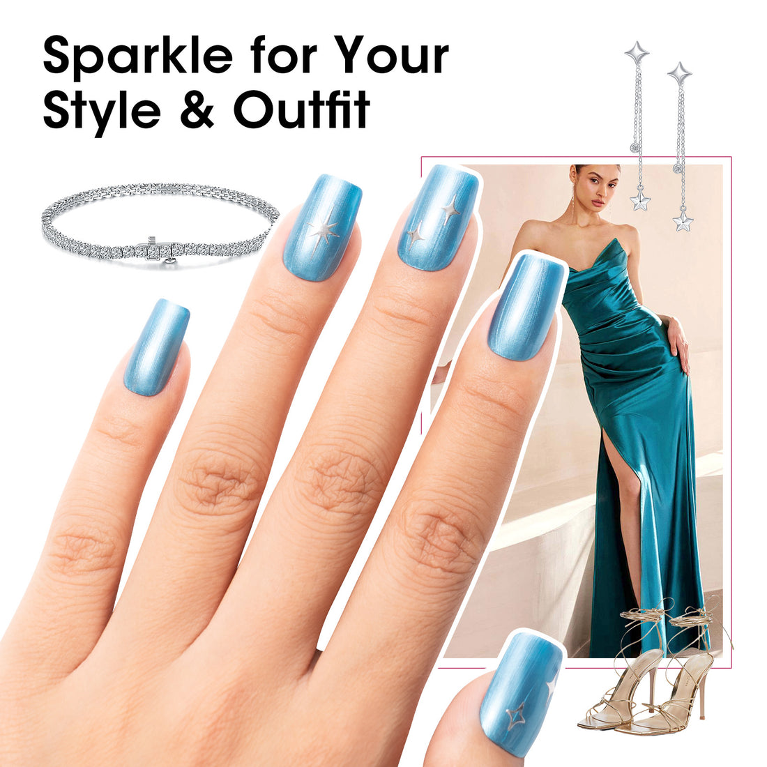 Gellen Nail Polish, Quick Dry 3 Colors Metallic Purple Blue & Base Top Strengthener 3-in-1 Nail Polish Set Xmas Halloween Nail Lacquer Set, Gift for Women Home Nail Art, No UV Light Needed, 0.33 Fl.oz