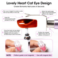 Gellen Cat Eye Magnet for Nails, Magnetic Nail Tool Kit with Double Ended Magnet Pen, Ball Magnets & French Tip Guide Plate for Cat Eye Gel Polish Nail Art