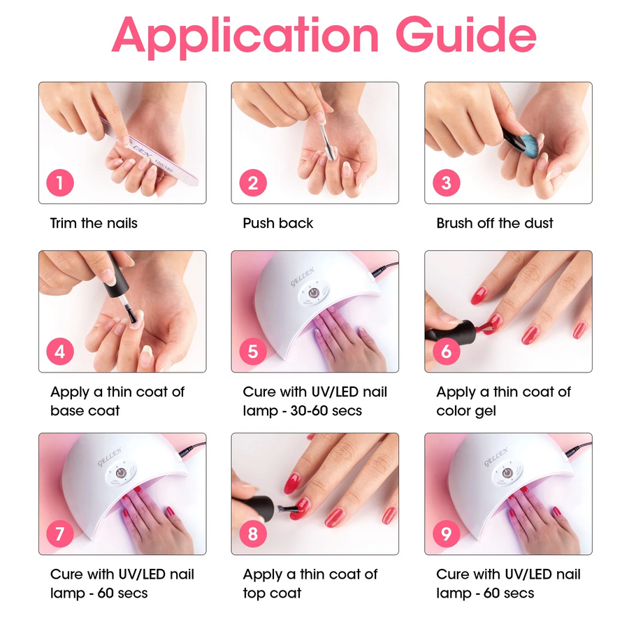 Gellen Glitter Gel Nail Polish, 18ml Burgundy Gel Polish No Wipe Soak Off Long Lasting Glossy UV Gel for Salon Manicure Nail Art, Christmas Gifts for Women Girls