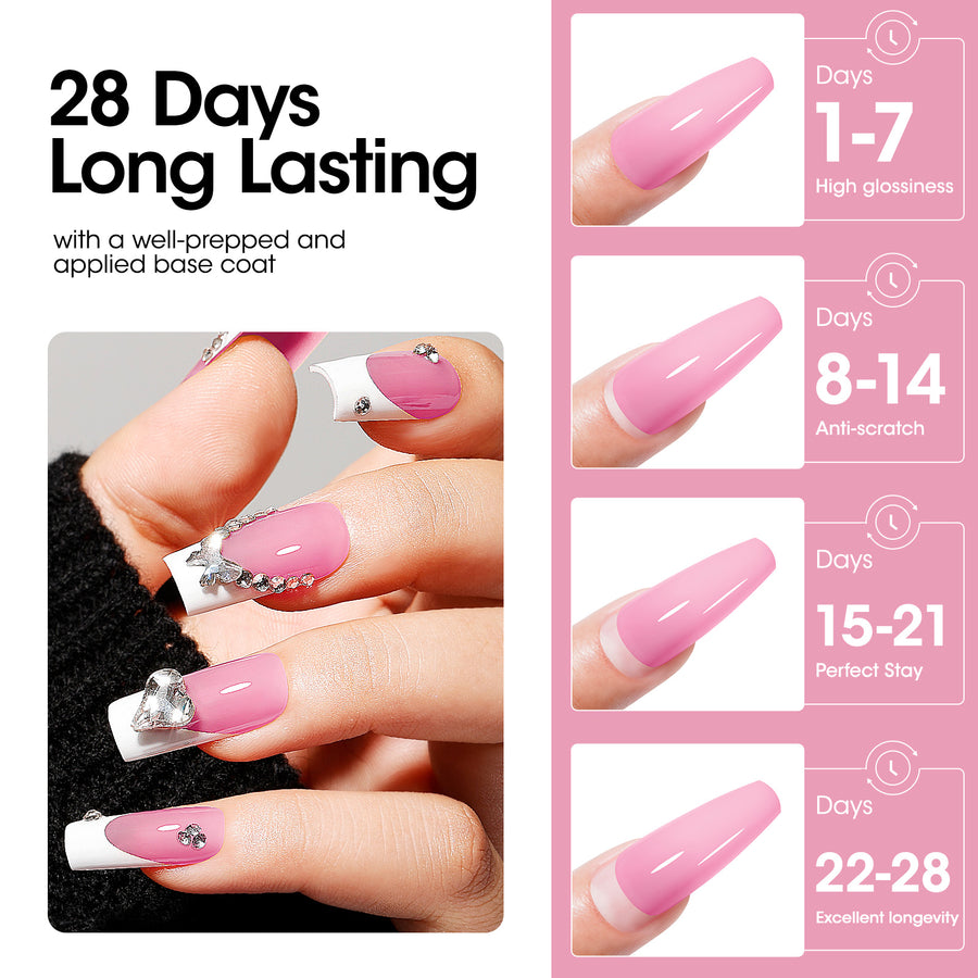 Gellen Poly Gel Nail Extension Gel, 60g Natural Pink Builder Nail Gel Long Lasting Trendy Nail Art Design for Salon Manicure Beginner Easy DIY
