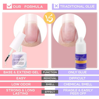Gellen Nail Tips and Glue Gel Kit, False Nail Kit Easy Nail Extension Set with 240Pcs Full Matte Almond Gel Nail Tips, Nail Glue Base Gel and LED Nail Lamp
