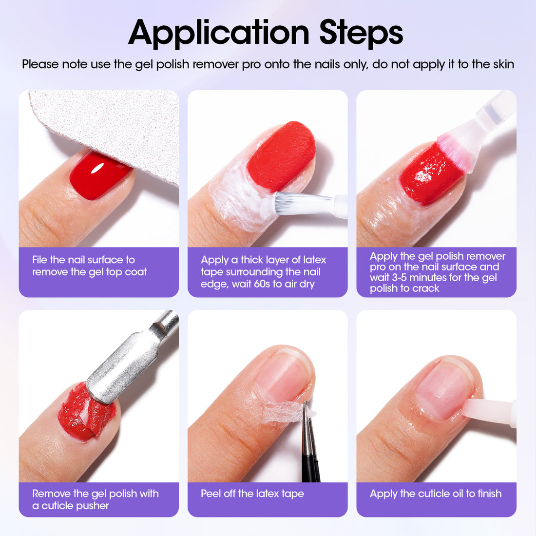 Gellen Gel Nail Polish Remover Kit, with Peelable Liquid Latex for Nails, Gel Polish Remover Kit Fast Nail Gel Removal in 2-5 Minutes No Soaking or Wrapping