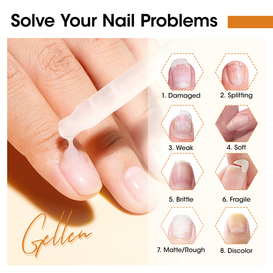 Gellen 30ml Ginger Nail Growth Serum for Nail Strengthener and Growth, Nail Repair Treatment for Weak Brittle Splitting Damaged Nails, Hydrated & Nourished Nail Care Solution