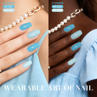 Gellen Gel Nail Polish Set of 6 Same Color Same Bottle Ocean Blue Mint Green Glossy Gel Polish, Soak off Gel Nail Kit for DIY Home Gel Manicure Set for Nail Art