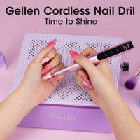 Gellen Cordless Electric Nail Drill, 11 in 1 Professional Nail File Kit, Rechargeable Pedicure Manicure Nail Drill Kit 35000 RPM Portable Efile Set