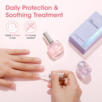 Gellen 15ml Nail Strengthener, Air Dry Clear Finish Nail Growth Strengthener for Thin Weak and Damaged Nails Repair Solution with Protein Keratin Calcium Nourish Nail Care Treatment, Sakura Scented