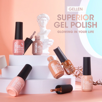 Gellen Gel Nail Polish Kit, 6 Colors Peach Brown Nail Art Gel Polish Kit Soak off UV Gel Nail Polish DIY Manicure Kit Gifts for Her