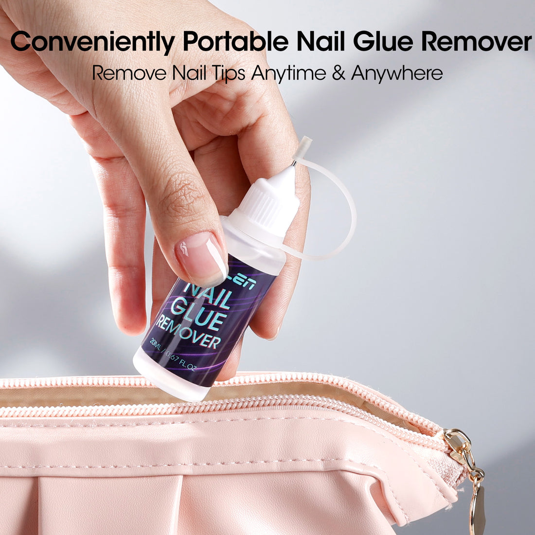 Gellen Nail Glue Remover, 20ML Needle Nozzle Non-Acetone Gel Nail Glue Remover for Press On Nails, Easy Remove Solid Nail Glue Gel On Fake Nail Tip