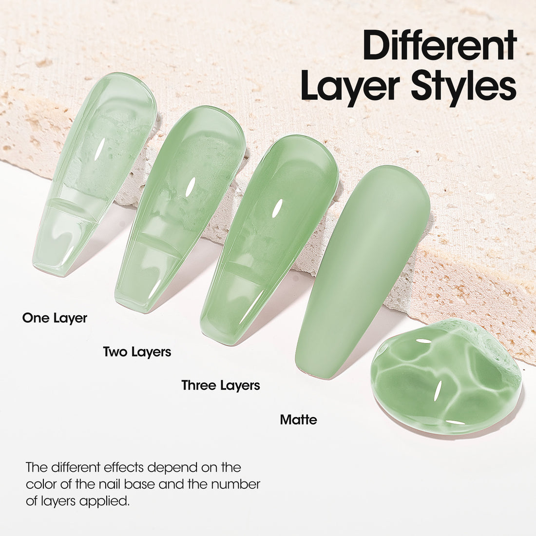 Gellen Jelly Gel Nail Polish, 18ML Sheer Pale Green Gel Polish UV Light Soak off Translucent Nail Polish Salon Manicure DIY Nail Art, Christmas Gifts for Women Girls