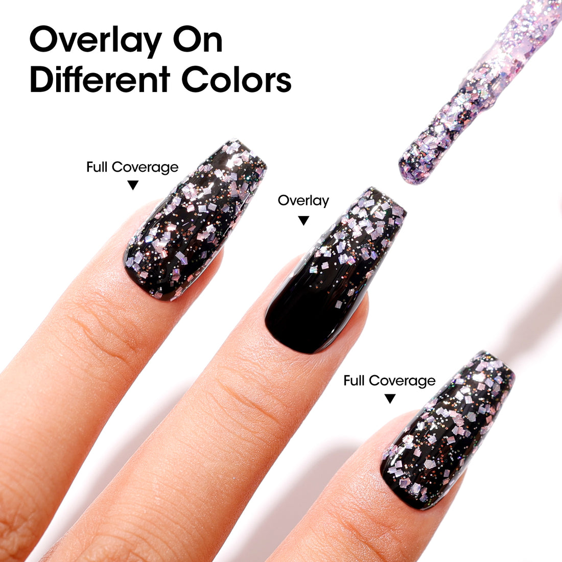 Gellen Nail Polish, Quick Dry 3 Colors Glitter Sliver Pink Green Nail Polish Set Xmas Halloween Nail Lacquer Set, Gift for Women Home Nail Art, No UV Light Needed, 0.33 Fl.oz