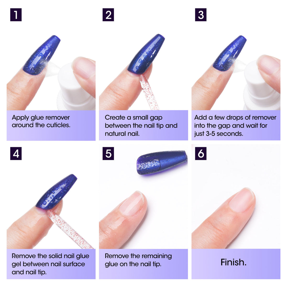Gellen Nail Glue Remover, Gel Nail Glue Remover for Press On Nails, Easy Remove Solid Nail Glue Gel On Fake Nail Tips, 60ML