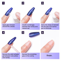 Gellen Nail Glue Remover, Gel Nail Glue Remover for Press On Nails, Easy Remove Solid Nail Glue Gel On Fake Nail Tips, 60ML